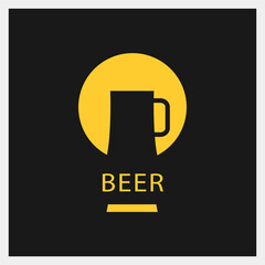 Beer. Drink Logo. Glass Icon Template. Vector Illustration