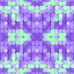 Digital illustration of a symmetrical neon colorful pattern. Modern background. 3d rendering