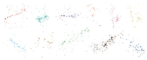 Obraz premium Overlay, elements of paint ink splatter, set. Vector illustration