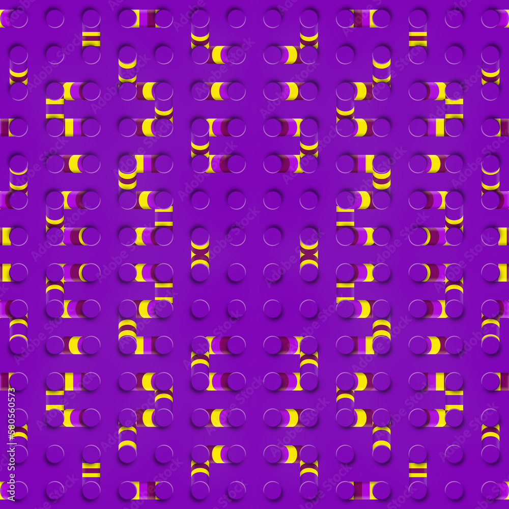 Aufkleber Symmetrical geometric pattern with trendy multicolor gradient. Abstract background. 3d rendering digital illustration