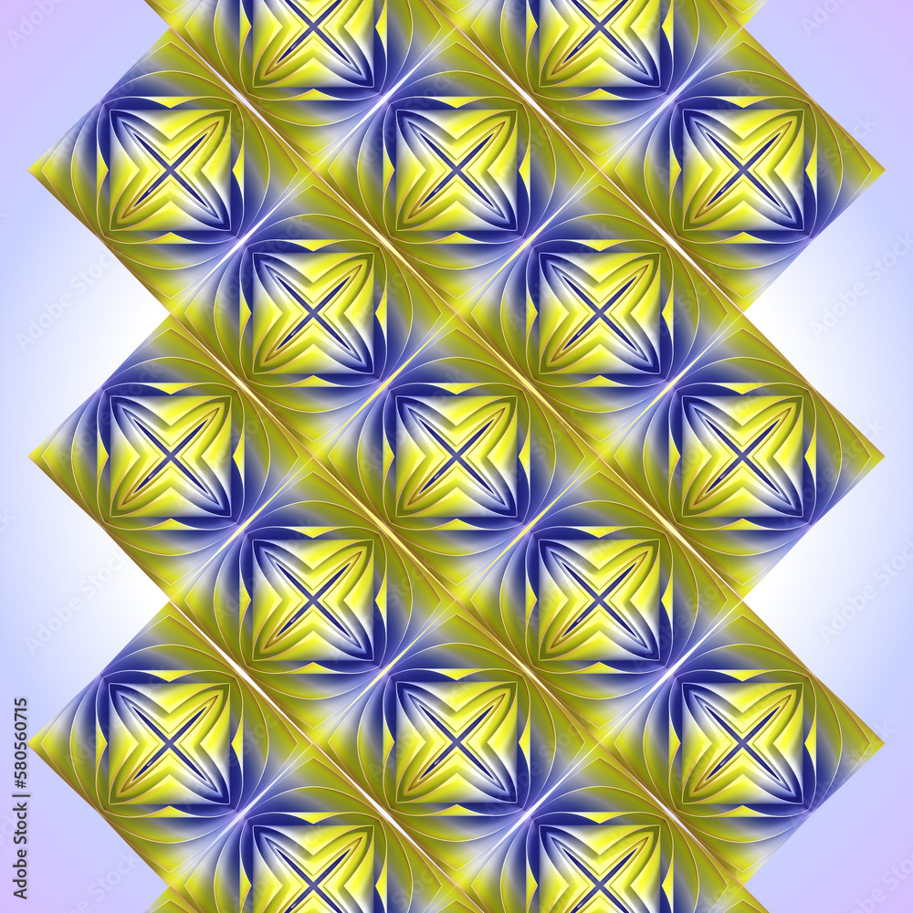 Poster colorful floral background with trendy yellow and blue gradient. abstract 3d rendering pattern. digi