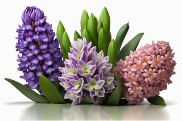 Fototapeta premium Easter flowers most popular in design: Hyacinths