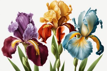 Happy Easter;Easter flowers most popular in design: Irises - These delicate flowers come in a range of colors and are often associated with resurrection and rebirth.
