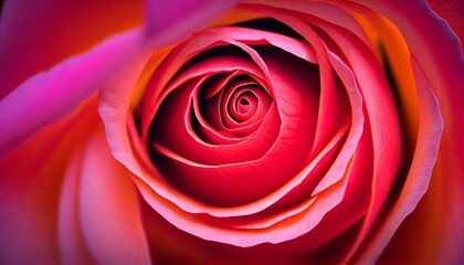 A close-up of a vibrant pink rose in full bloom Generative AI
