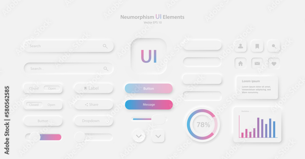 Poster a set of user interface elements for a mobile application. a collection of icons for user interface 