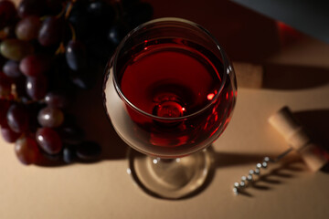 Concept of delicious alcohol drink, tasty wine