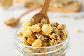 Photo of uncooked food for breakfast - muesli