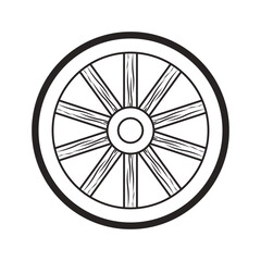 Fototapeta premium Old wooden wheel icon
