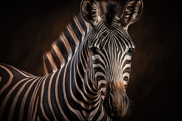 Zebra portrait. Generative AI