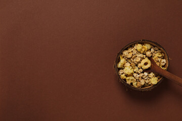 Photo of uncooked food for breakfast - muesli