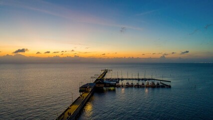The Fairhope Municipal Pier on Mobile Bay at sunset