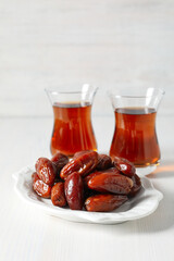 Concept of sweet and tasty food, dates