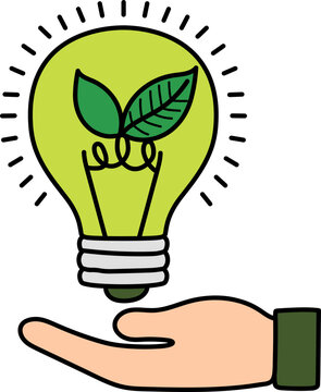 recommend clip art: Energy Saving decorative design element for website, presentation, flyer, brochure, printing, application.