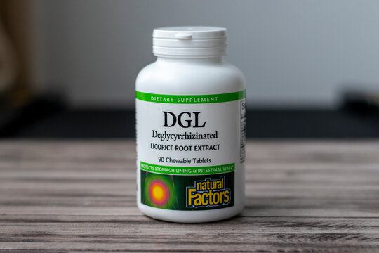 IRPEN, UKRAINE, DECEMBER 2 20222, Natural Factors, DGL, Deglycyrrhizinated Licorice Root Extract, Illustrative Editorial