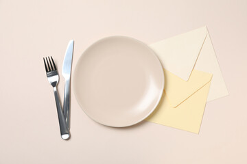Empty plate, composition for minimal and minimalism concept