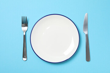 Empty plate, composition for minimal and minimalism concept