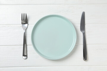 Empty plate, composition for minimal and minimalism concept