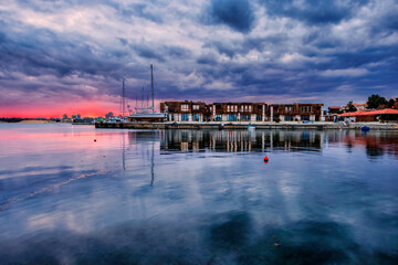 Beautiful sunset in Nesebar, Bulgaria