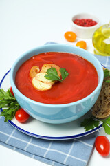Dish made from tomatoes - tasty tomato soup