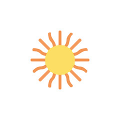 Sun icon. Simple style summer travel poster background symbol. Sun brand logo design element. Sun t-shirt printing. vector for sticker.