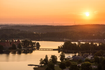 Fototapeta premium sunrise over the lake