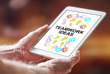 Teamwork idea concept on a tablet
