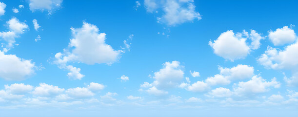 晴天の青空と白い雲の背景素材