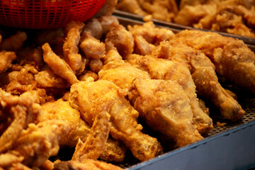 close-up of Taiwan fried chickens