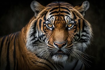 A ready to attack tiger is looking at you. Generative AI