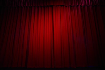 Stage Curtains closed before a show