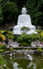 The sculpture of a marble Buddha on the Marble Mountains in the Da Nang region. Vietnam