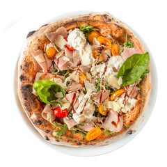 Pizza jambon multicolore