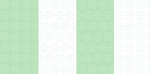 Set of seamless flower patterns. Vector illustration.