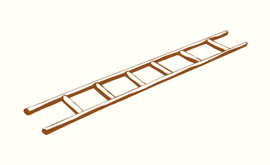 Ladder. Vector pen drawing icon