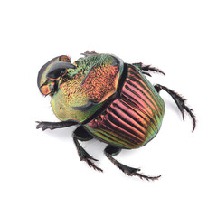 Scarab beetle (Phanaeus mexicanus) isolated on white background