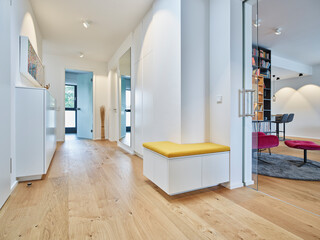 Corridor with wooden flooring in apartment