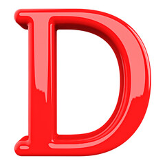 3d Font Letter D Red