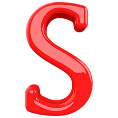 Naklejka premium 3d Font Letter S Red