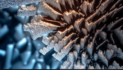 beautiful macro texture of crystals and materials extracted from minerals. Created using artificial intelligence.