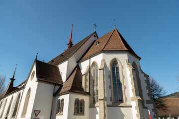 Fototapeta na wymiar Saint Peter and Paul church in Oberaegeri in Switzerland