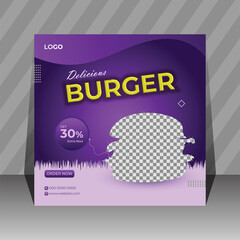 Modern and Trending Food Social Media Post Design Template Easy to Use.