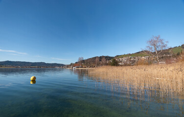 Lake promenade at the Aegerisee in Switzerland