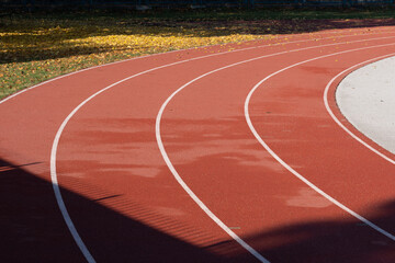 Running Track Lanes Bend