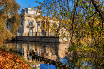 Palace In Autumn Lazienki Park In Warsaw, Poland
