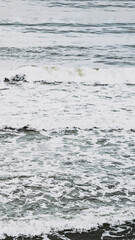 Obraz premium Real photo sea water waves, abstract background, nature power, pale grey light contrast matte more tone in stock