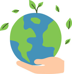 Save the Earth icon design elements for decoration.