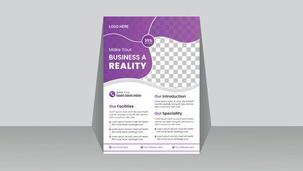 innovative modern commercial business Flyer Design template  size A4 vector template Organic shape 