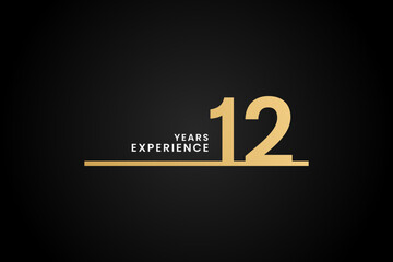 12 Years experience or Best 12 Years experience vector in flat style. Logos 12 years experience. Suitable for marketing logos related to 12 years of experience in the business or industry.
