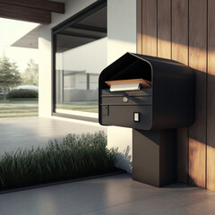 Mailbox in a house. Generative AI.