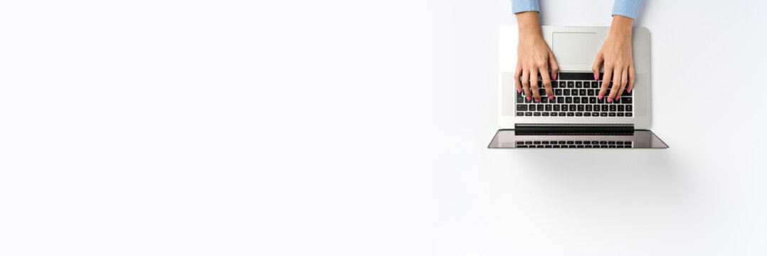 Modern office desktop with copy space